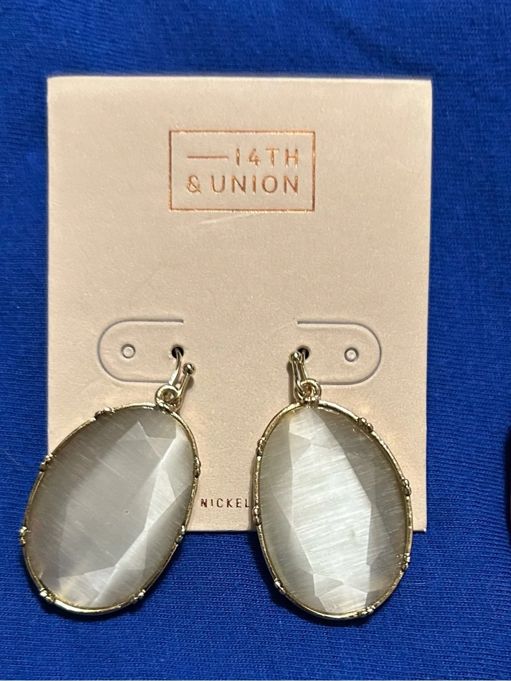 NWT Bundle 4 Pairs Nordstrom Rack 14th & Union Gold and Stone Fashion Earrings